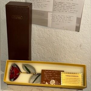 24K Gold Dipped Real Red Rose still in original packaging.